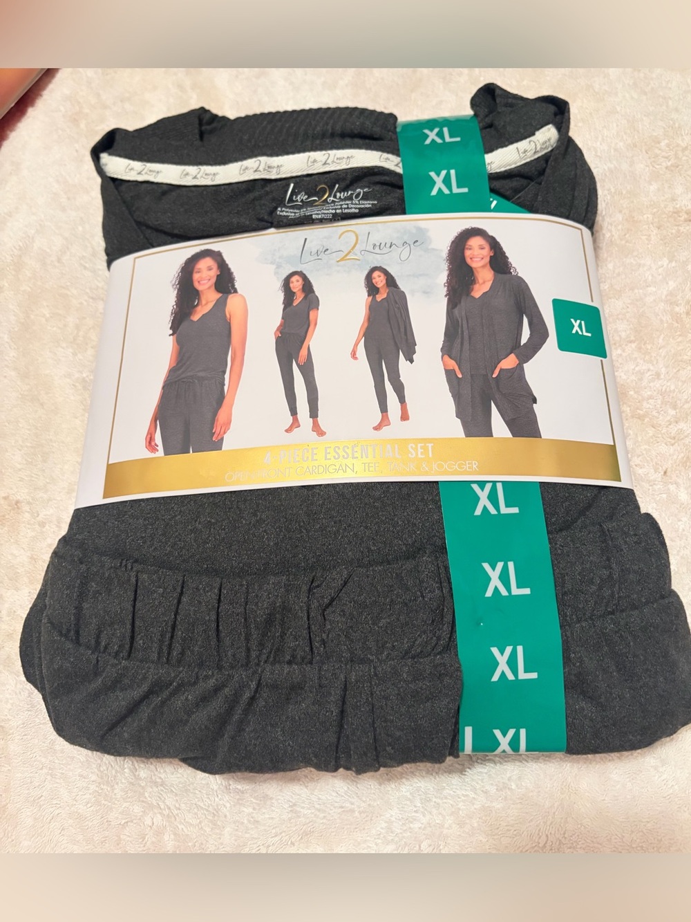 Live 2 Lounge 4 pc Charcoal Gray Essential Set - XL + A GIFT 🎁
